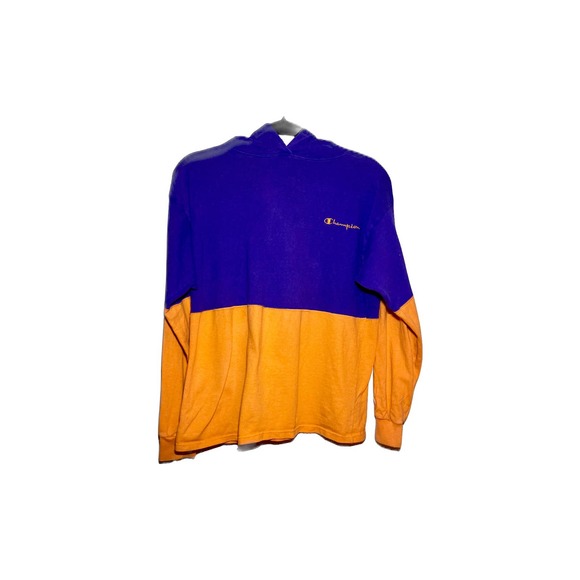 Vintage Orange Purple Champion Pull Over Hoodie - Picture 3 of 4